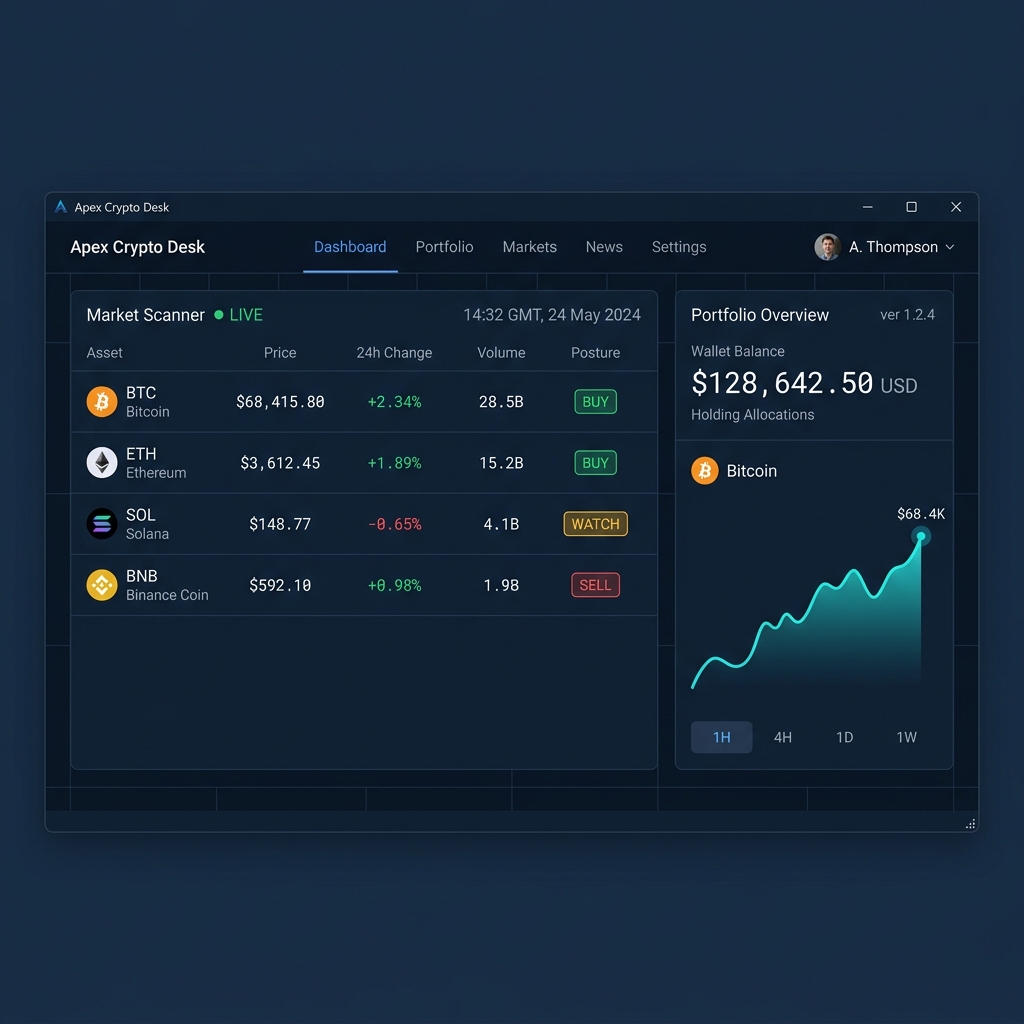 Cryptofinancial scanner and portfolio dashboard